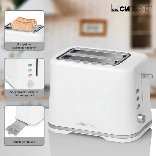 Тостер Clatronic TA 3554 White-silver - фото 6