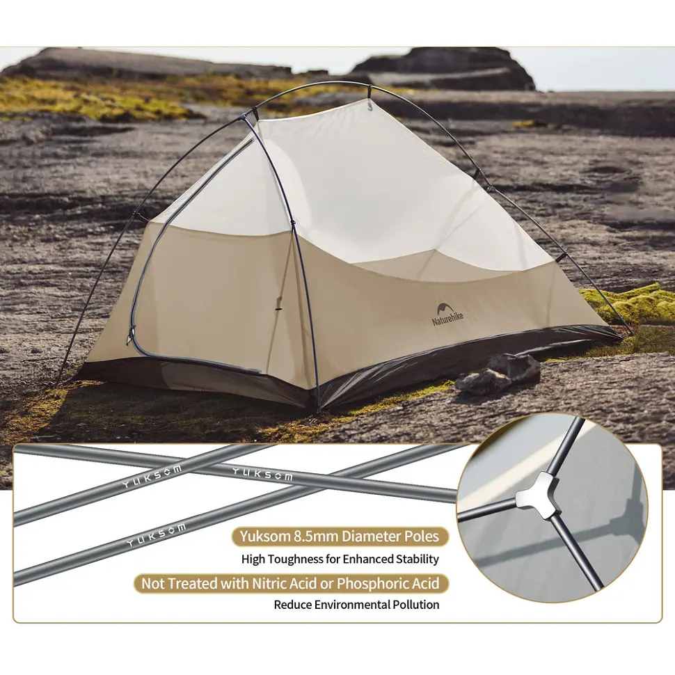 Намет двомісний Naturehike Cloud Up Pro CNK2350WS020, коричневий - фото 3