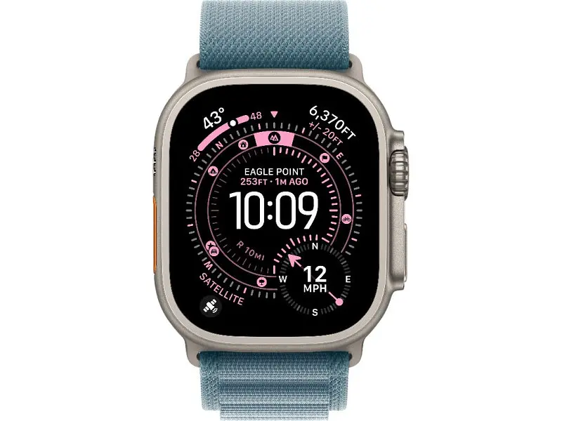 Смарт-годинник Apple Watch Ultra 3 GPS + Cellular 49mm Natural Tit. Case w. Light Blue Alpine Loop - Small (MEWK4) - фото 2