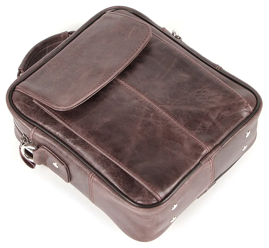 Кожаная мужская сумка SHVIGEL 20х22,5х7 см sum0023500 - фото 6
