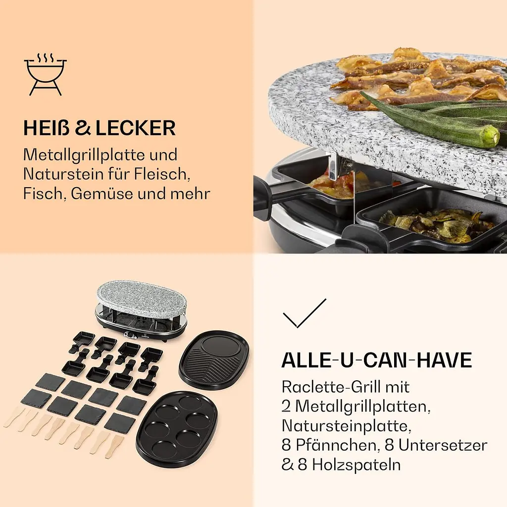 Гриль раклет Klarstein All-U-Can Grill Raclette 4-in-1 (10039923) - фото 5