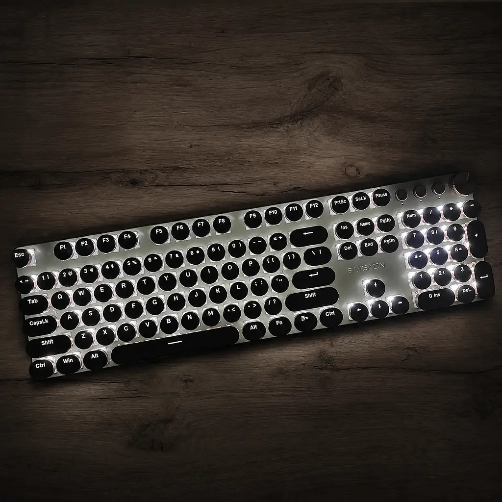 Механічна клавіатура Typewriter Mechanical Keyboard / Клавіатура з яскравим підсвічуванням / Клавіатура з підсвічуванням - фото 6