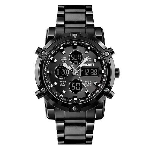 Чоловічий наручний годинник 1389BK All Black Skmei acs0030778