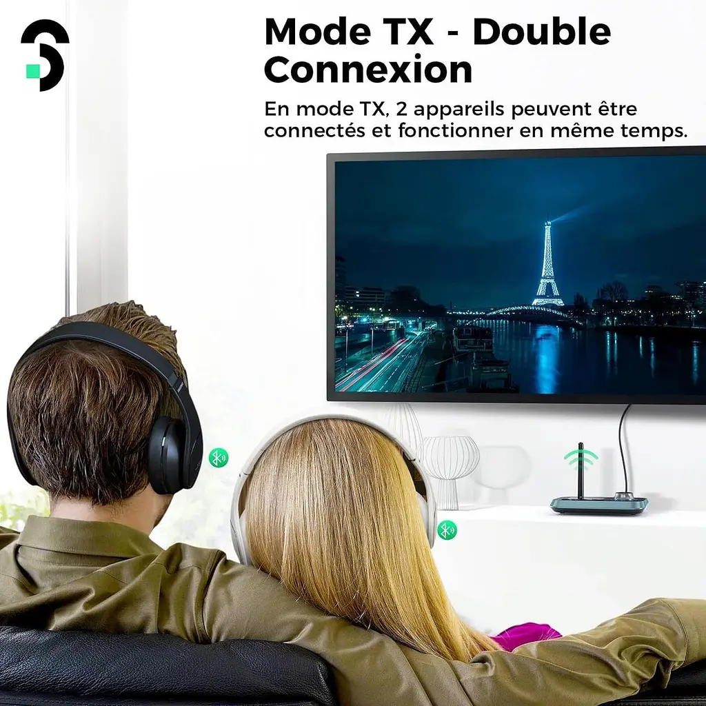 SOOMFON Bluetooth адаптер 3-в-1 (TX/RX/Bypass) 5.0 з LCD-дисплеєм, AUX/RCA/Optical, USB-C - фото 6