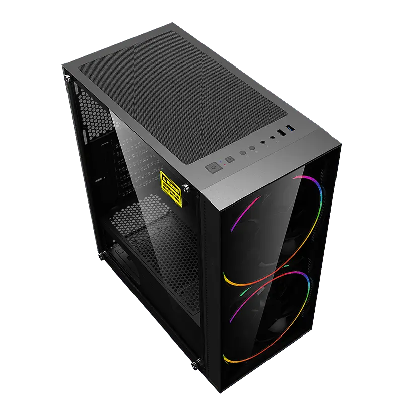 Корпус GameMax Black Hole, без БЖ, Midi Tower, ATX / Micro ATX / Mini ITX, USB 3.0, USB 2.0, 2x200 мм LED, 421x210x460 мм, 0.5 мм, 5.9кг - фото 5