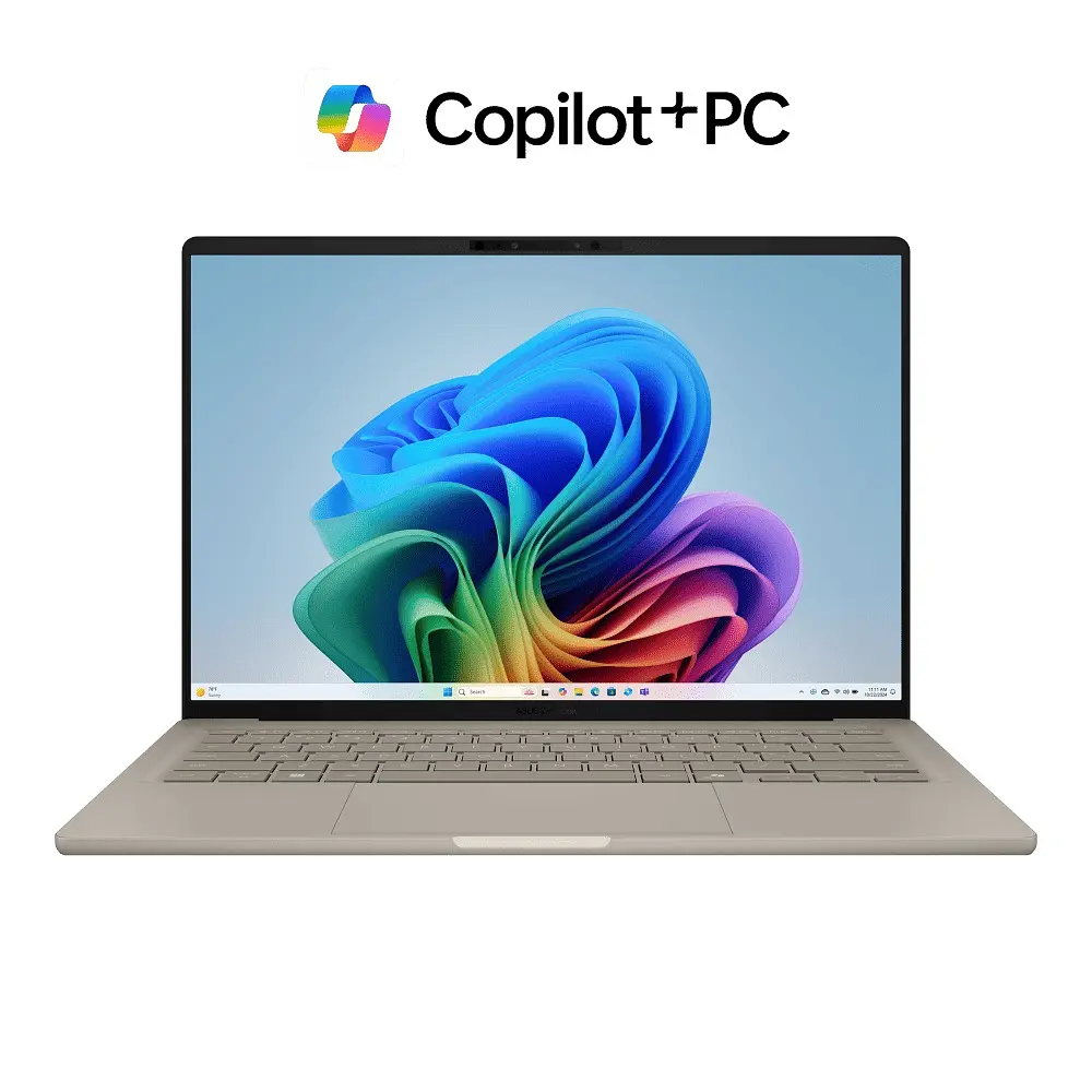 Ноутбук ASUS Zenbook A14 UX3407RA-QD906W 14 WUXGA OLED, Snapdragon X Elite X1E 78 100, 32GB, F1TB, UMA, Win11, Бежевий (90NB16G1-M000R0) - фото 3