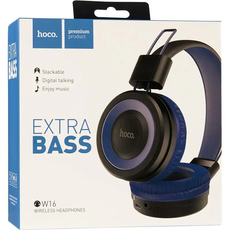 Стереогарнітура Bluetooth Hoco W16 Blue - фото 3