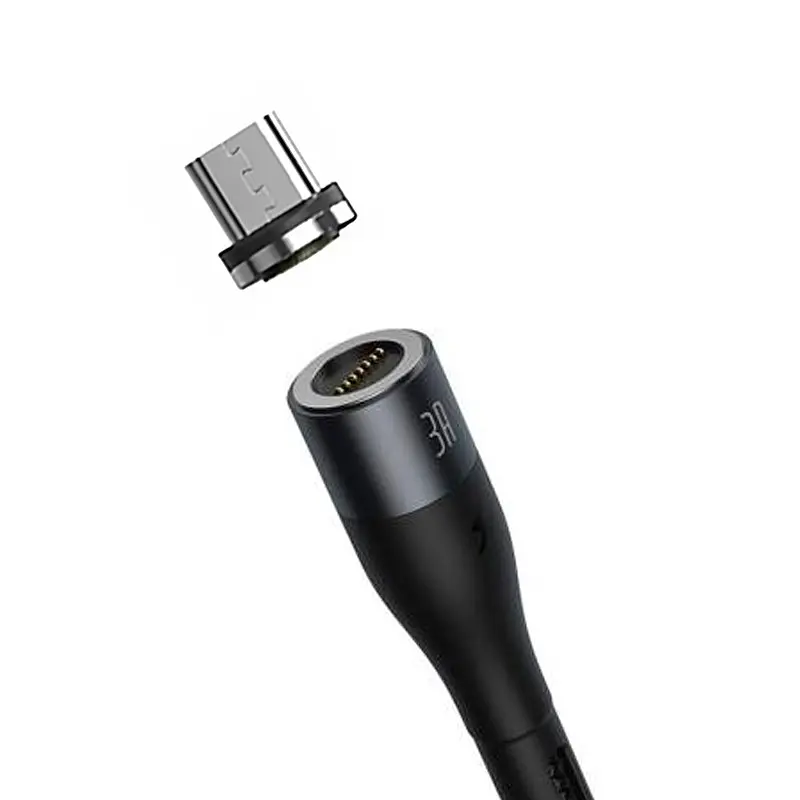 Кабель Baseus Zinc Fabric Magnetic Cable USB to MicroUSB 3A 1m CAMXC-KG1 Black-Grey - фото 3