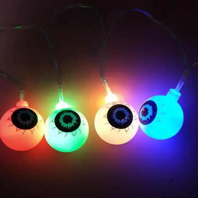 Гирлянда на Хэллоуин Глаза 10 led 150 см 4 см разноцветная - фото 5
