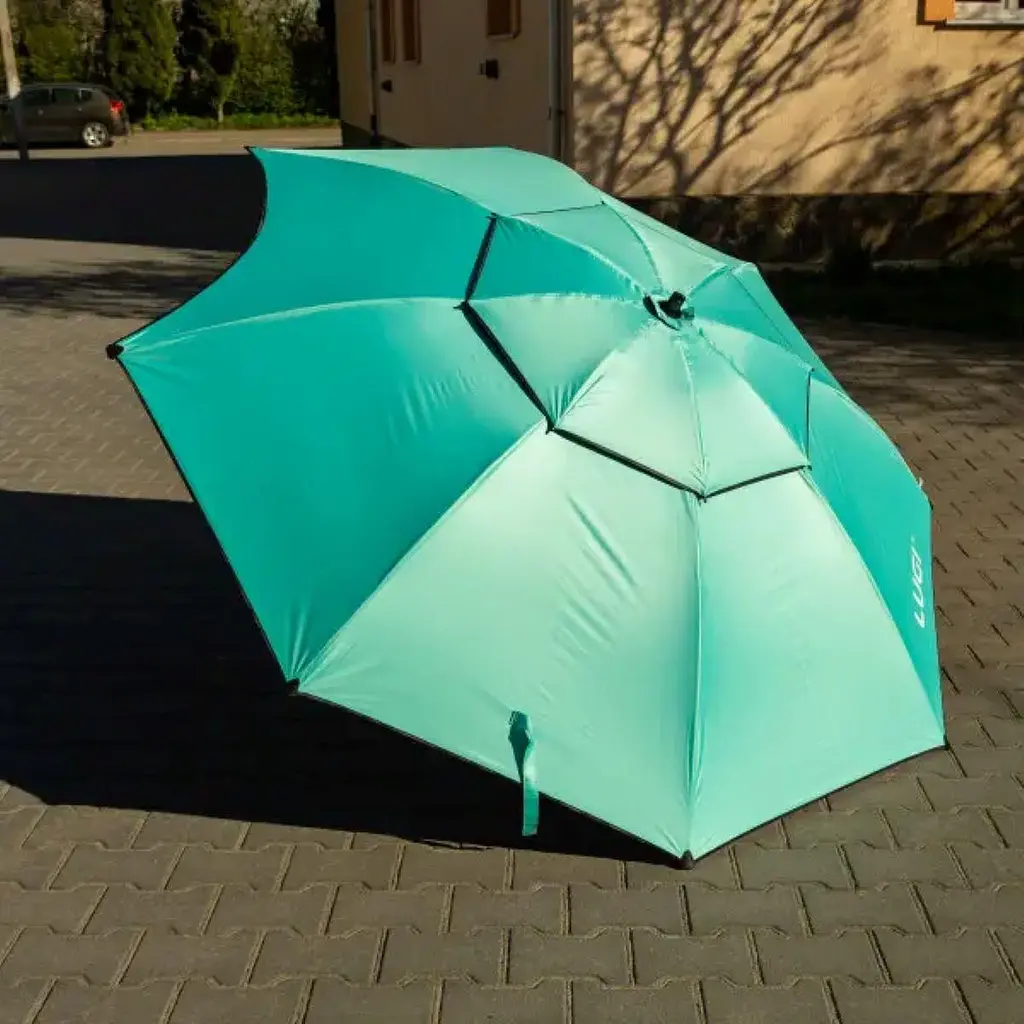 Зонт кемпінговий Yiwu HP-JW-11 синій 200 см з вирізом для вудилища Black Vinyl UPF 50+ - фото 3