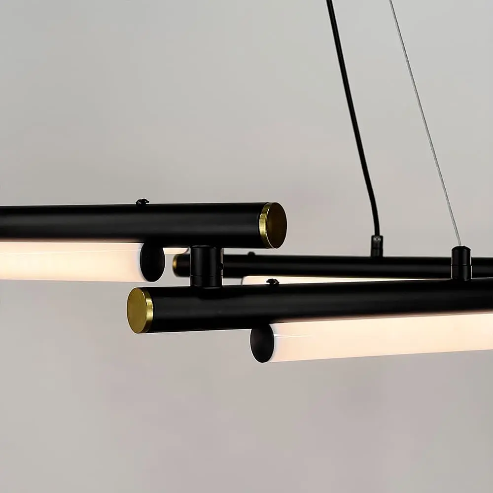 Уникальная подвесная люстра в черном кольцевом корпусе Ø 78 см Line F | Ст. MJ318-800 BK - фото 2