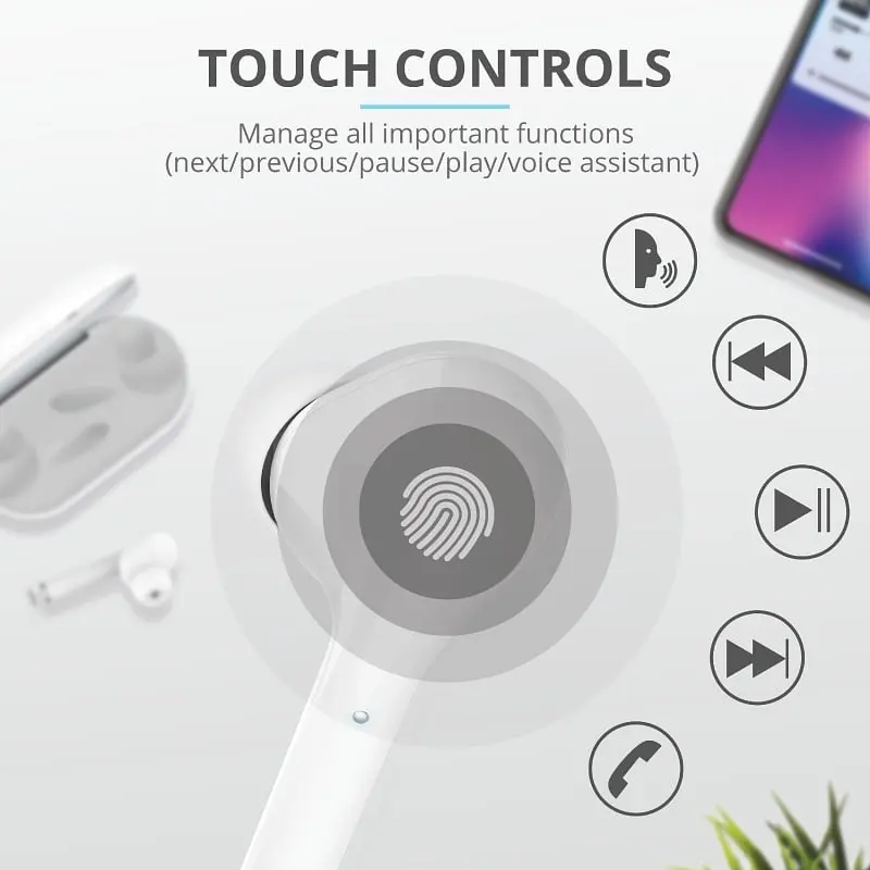 Наушники Trust Nika Touch True Wireless Mic White (23705_Trust) - фото 12