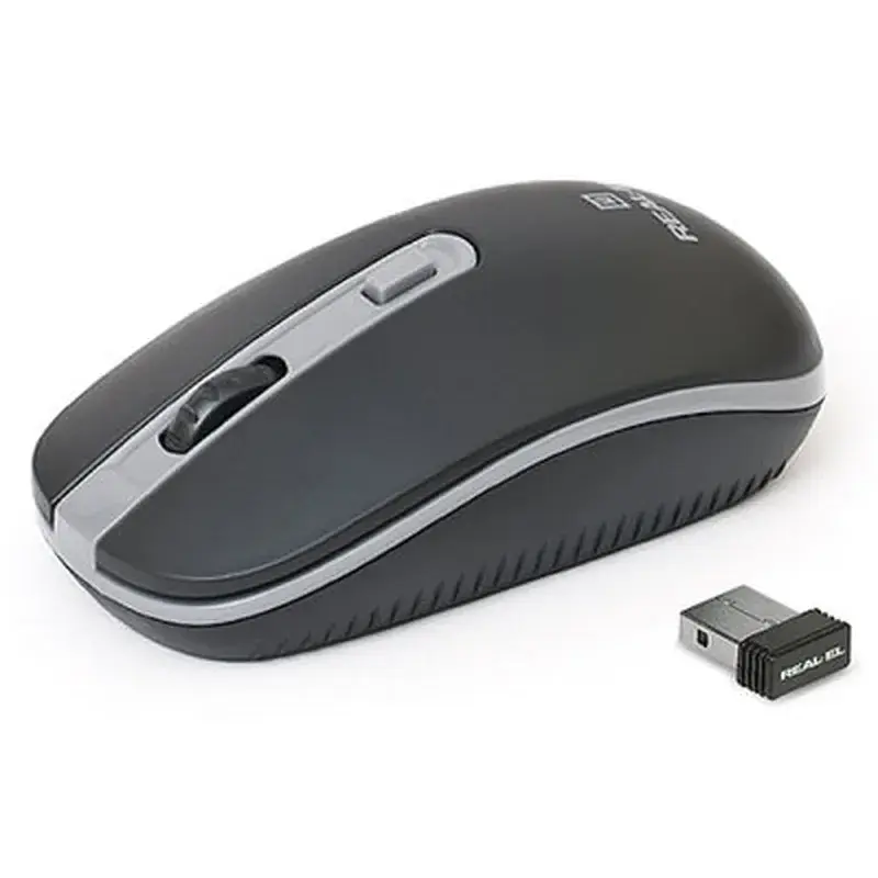 Мишка REAL-EL RM-303 Wireless Black/Grey (EL123200021)