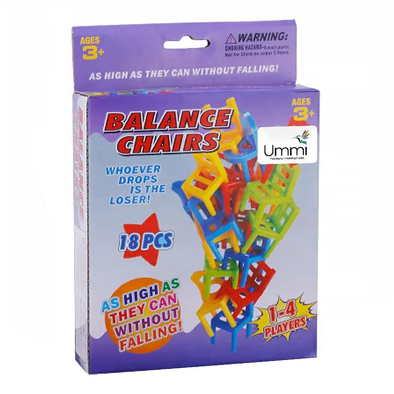Настільна інтерактивна гра Ummi 301 Balance Chairs 18 pcs Colorful - фото 5