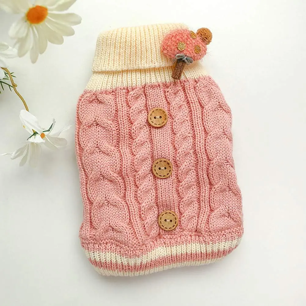 В'язаний светр Derby Classic Dog Winter Sweater Pink для собак, котів і цуценят, S Рожевий - фото 2