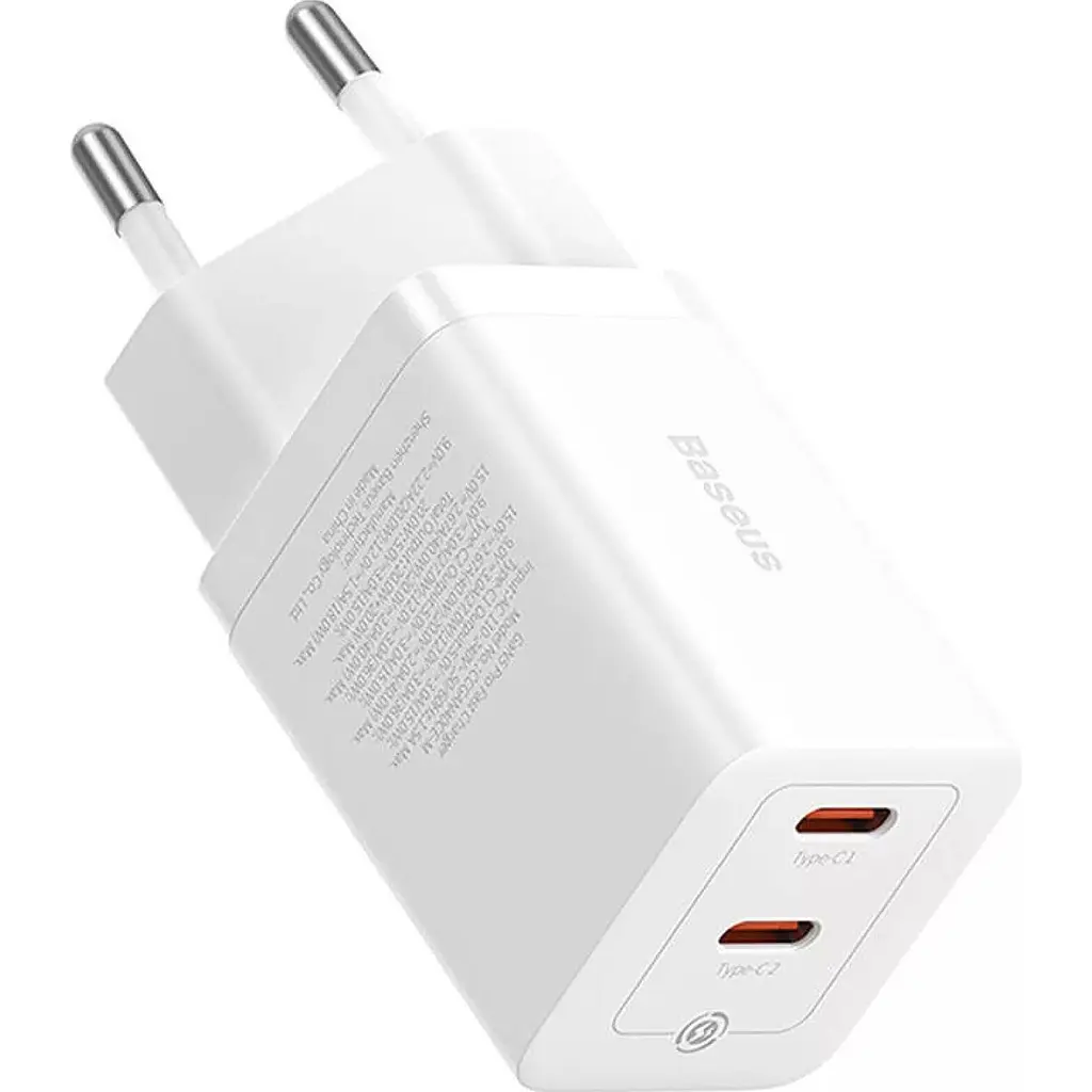 Мережевий зарядний пристрій Baseus GaN5 Pro 40W 2xUSB-C White (CCGP180102) [113781] - фото 3