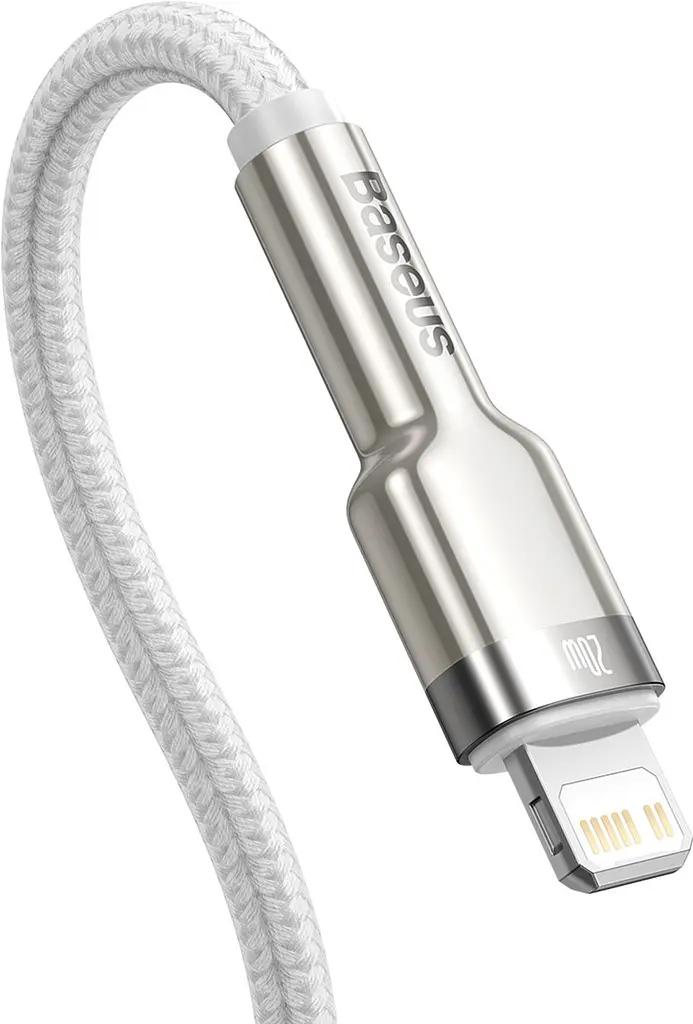 Кабель Baseus Cafule Metal USB-C - Lightning (M/M), 1 м Білий (6953156202078) - фото 3