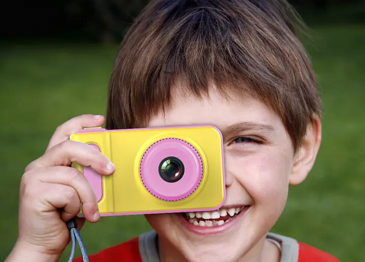Дитячий цифровий фотоапарат Smart Kids Camera V7 жовто-рожевий - фото 7