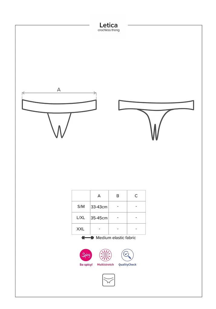 Стрінги Obsessive Letica otwarte L/XL чорний - фото 10
