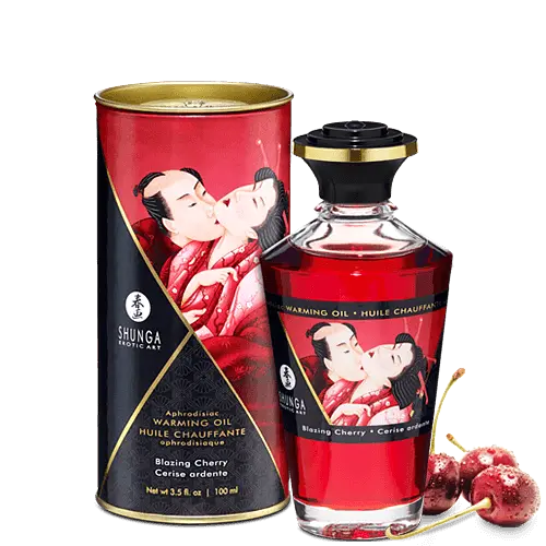 Зігрівальна масажна олія Shunga Aphrodisiac Warming Oil, 100 мл (вишня)
