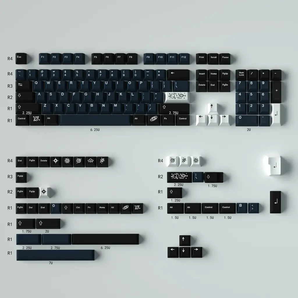 Набор колпачков на клавиатуру GMK Galaxy Keycap, Cherry Profile, PBT Dye Sub Key Cap - фото 2