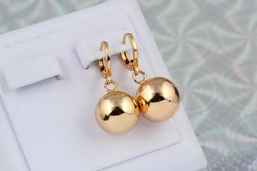 Сережки Xuping Jewelry кульки 2.8 см 13 мм золотисті - фото 3