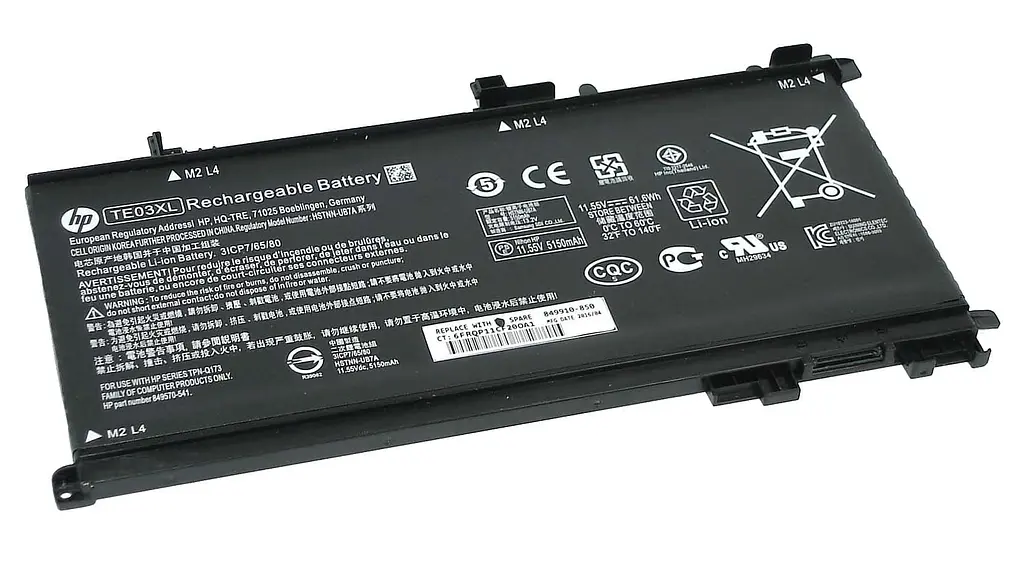 Акумулятор для ноутбука HP TE03XL Pavilion 15-bc Omen 15-AX 11.55V Black 5150 mAh - фото 2