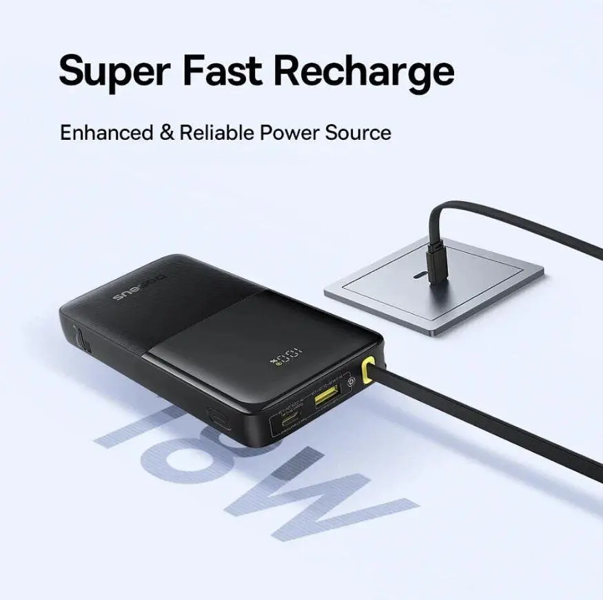 Внешний аккумулятор со встроенным кабелем Baseus Bipow 2 Digital Display Built-in USB-C Cable 10000mah - фото 5