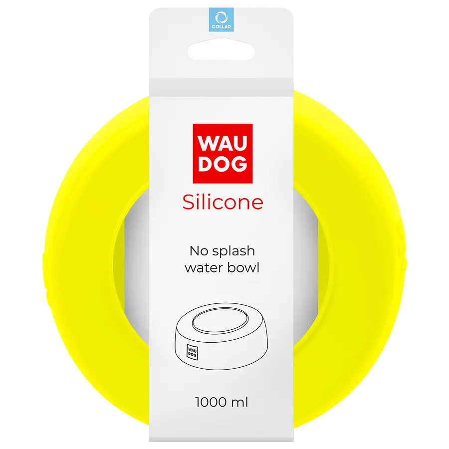 Миска-непроливайка Waudog Silicone, 1 л, жовтий (50798) - фото 4