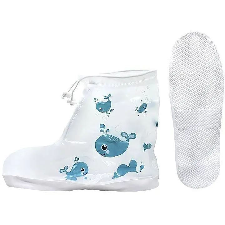 Дитячі гумові бахіли Lesko Кіт M 20.5 см сині (15077) - фото 2