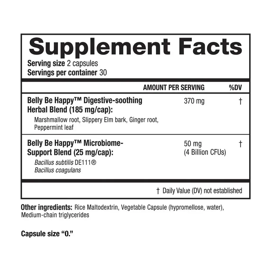 Вітамінно-мінеральний комплекс Ridgecrest Herbals Здоров'я травної системи, Belly Be Happy, RidgeCrest Herbals, (RCH201) - фото 2