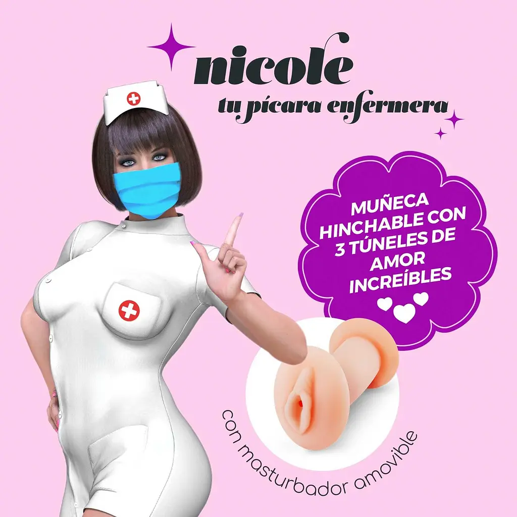 Секс лялька Crushious Nicole Tu Picara Enfermera (тілесний) - фото 12