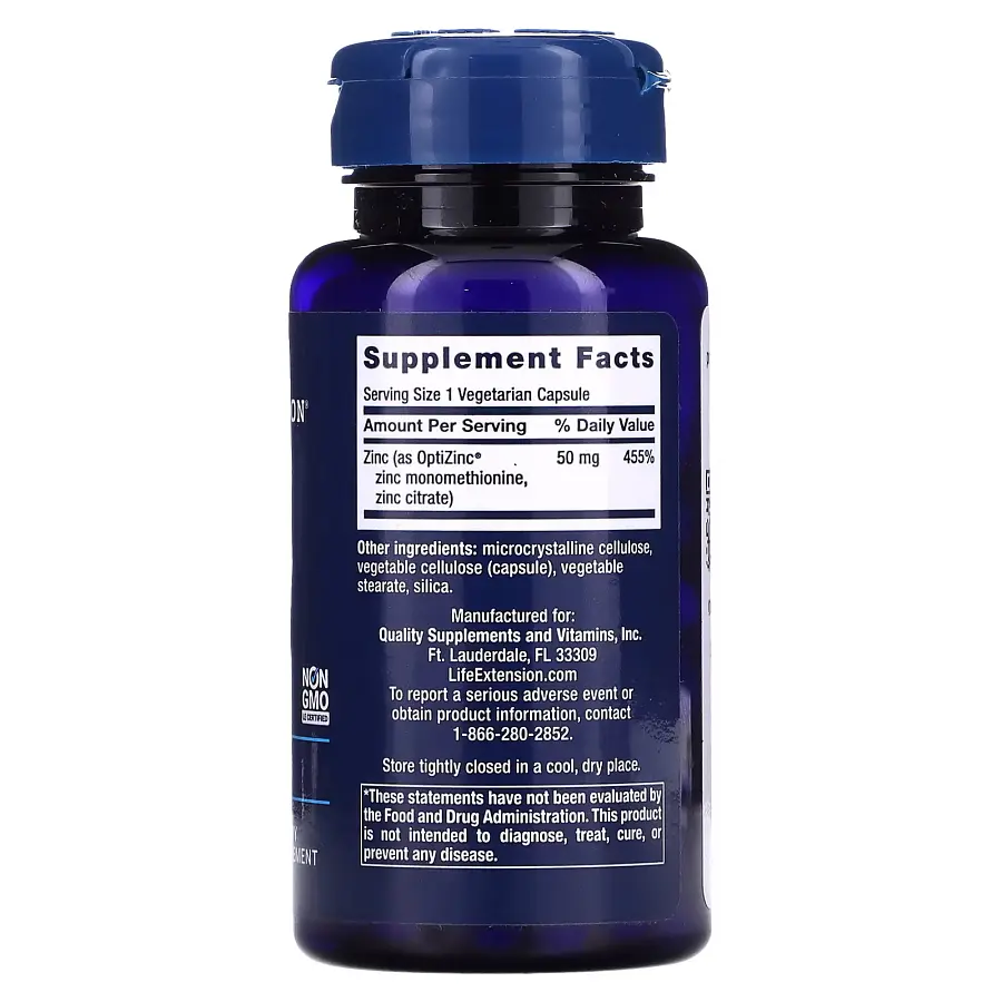 Вітаміни та мінерали Life Extension Zinc 50 mg, 90 вегакапсул - фото 2