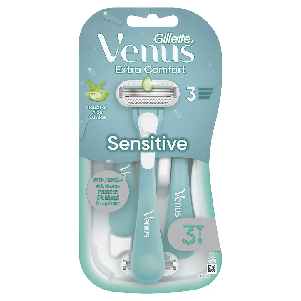 Одноразові станки для гоління (бритви) жіночі Venus Smooth Sensitive 3 шт. - фото 2