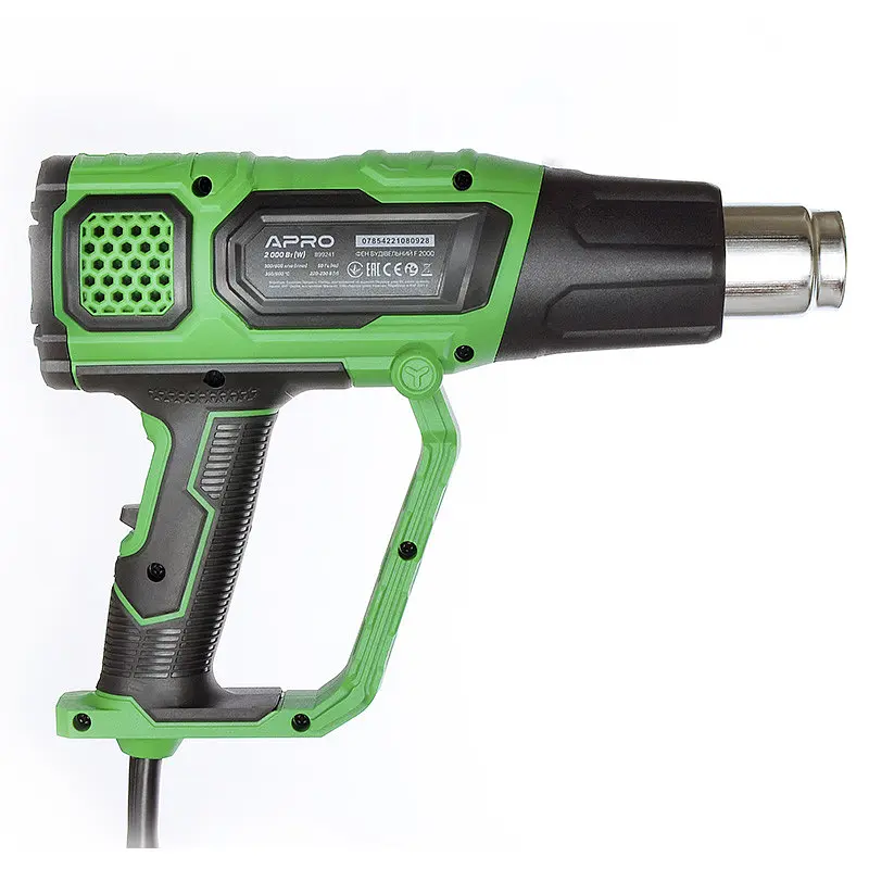 Фен строительный Apro F2000 2 режима 350/600°C 300/600 л/мин 2000 Вт 30412 - фото 3