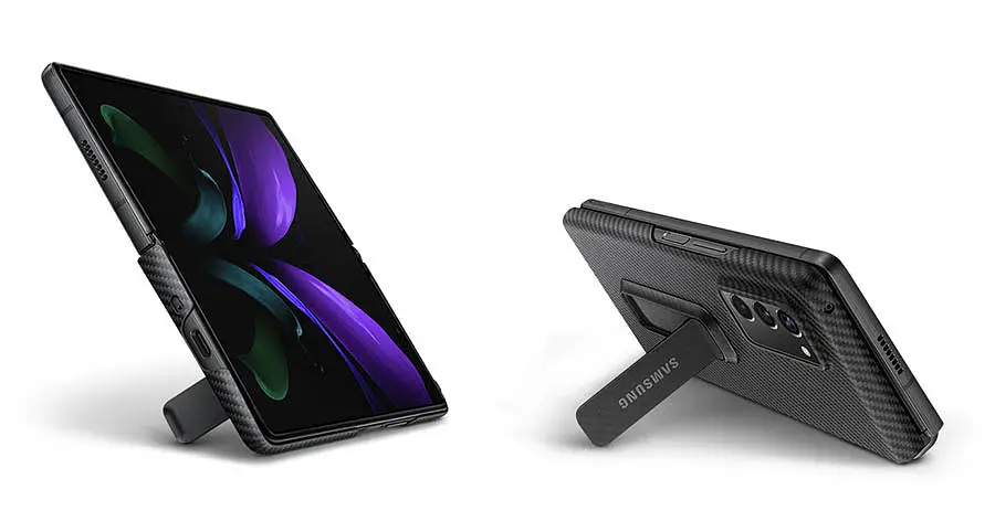 Чохол оригінальний з підставкою Aramid Standing Cover EF-XF916SBEFRU Samsung Galaxy Z Fold2 Black - фото 3
