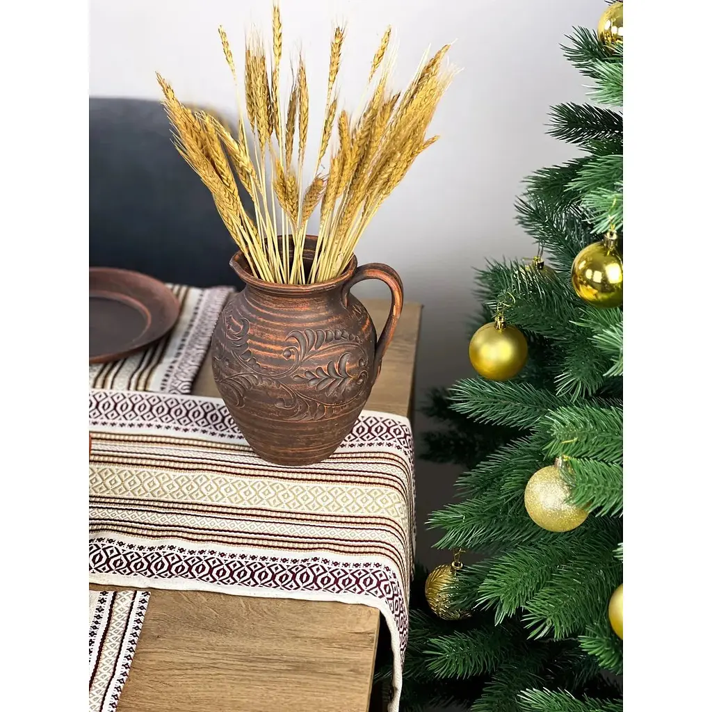 Комплект Рождественский льняной с украинским орнаментом Луч Ранер 140х40 см + салфетки 30х40 см 16 шт. - фото 3