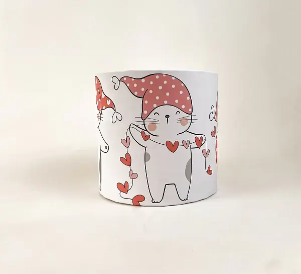 Коробка кругла 15х15 котики з серцями