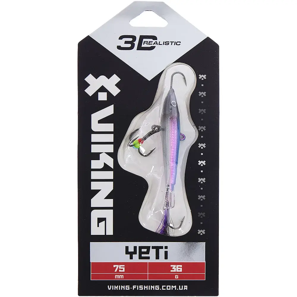 Балансир Viking Fishing Yeti Ice Jig 75mm 36.0g #1 Blue Glam - фото 2