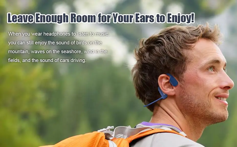 Кісткові навушники для плавання з памʼятю 32 ГБ ESON X23 з MP3 плеєром, Bluetooth 5.3 сині - фото 12