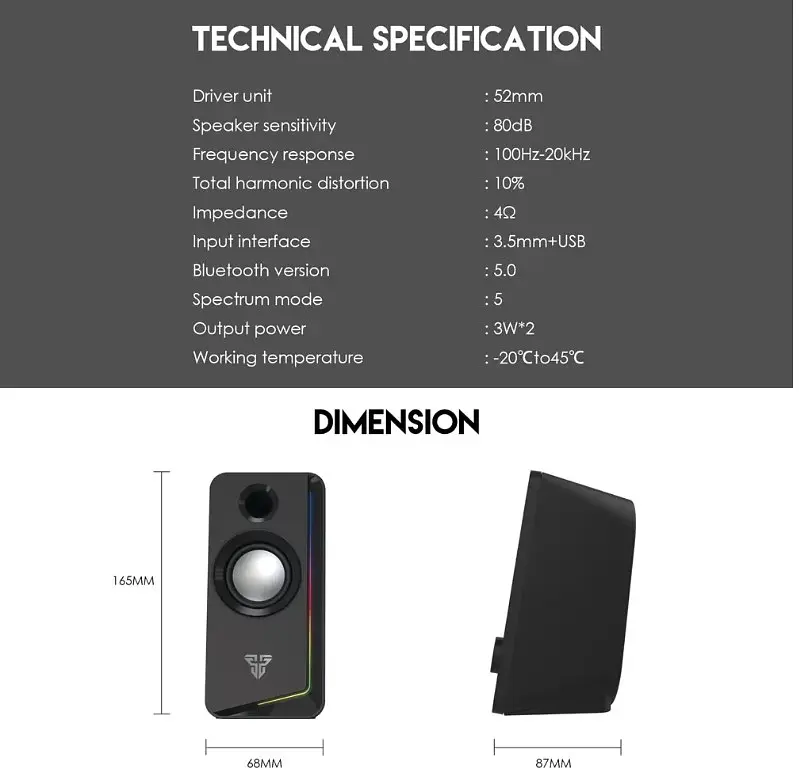Компьютерные колонки Fantech GS 302 ALEGRO Bluetooth 6W Black - фото 7