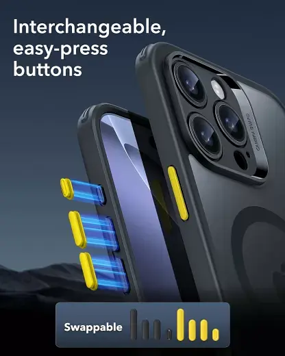 Чехол с защитой на камеру + защитное стекло ESR Classic Hybrid Case (HaloLock) Set Frosted Black для iPhone 16 Pro (1A7780104) - фото 6