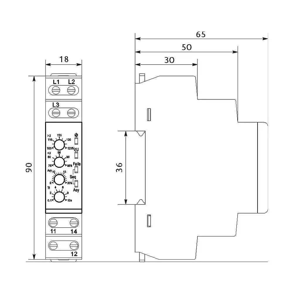Реле напруги 3ф 8А FRV13 механічне Промфактор ( FRV13 2 ) - фото 2