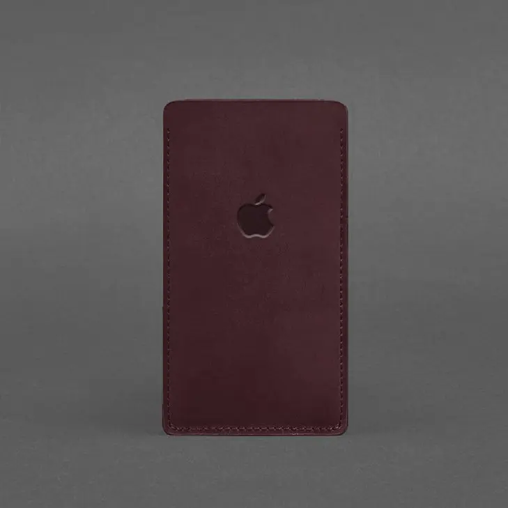 Кожаный чехол для iPhone 11 Бордовый Crazy Horse - фото 4