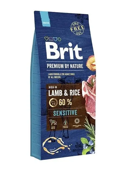 Сухий корм для собак Brit Premium з чутливим травленням By Nature Sensitive, Ягня, 15 кг