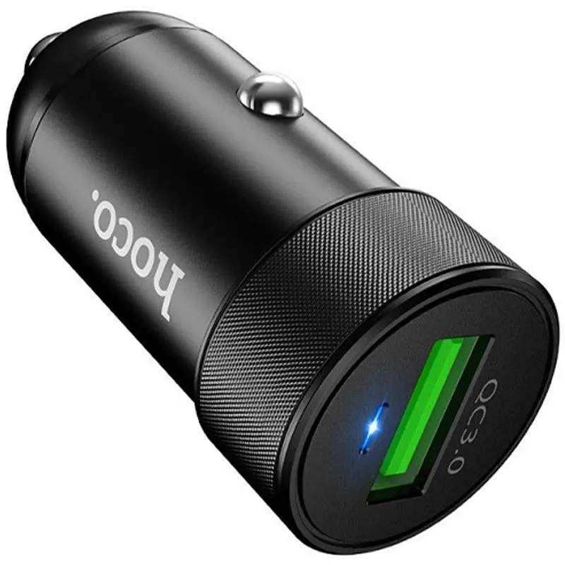 Автомобільний зарядний пристрій Hoco Z32 1USB QC3.0 Black 4A - фото 3