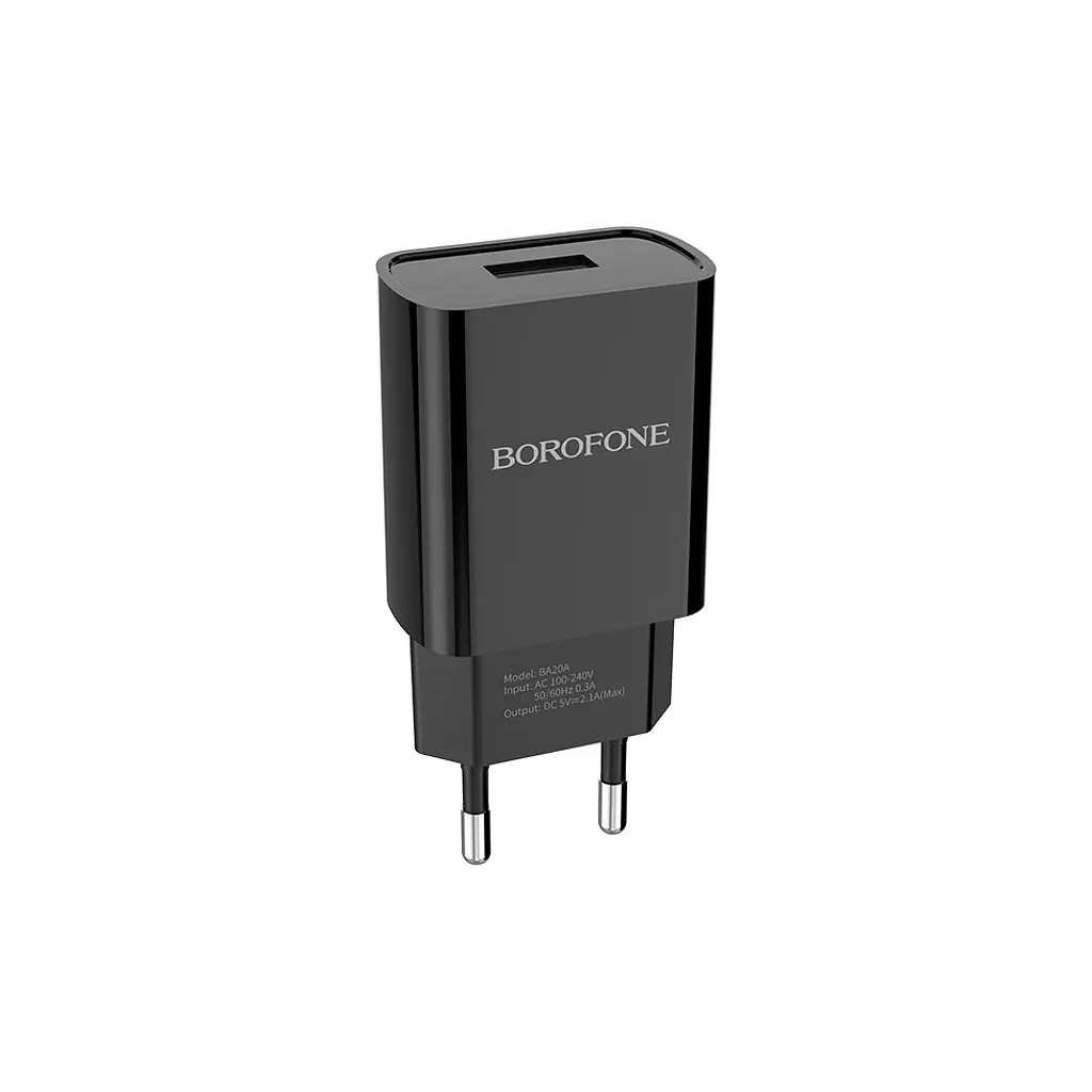 Зарядний пристрій BOROFONE BA20A Sharp USB + кабель USB–Micro-USB 5P 10.5 Вт чорний (6931474702135) - фото 6