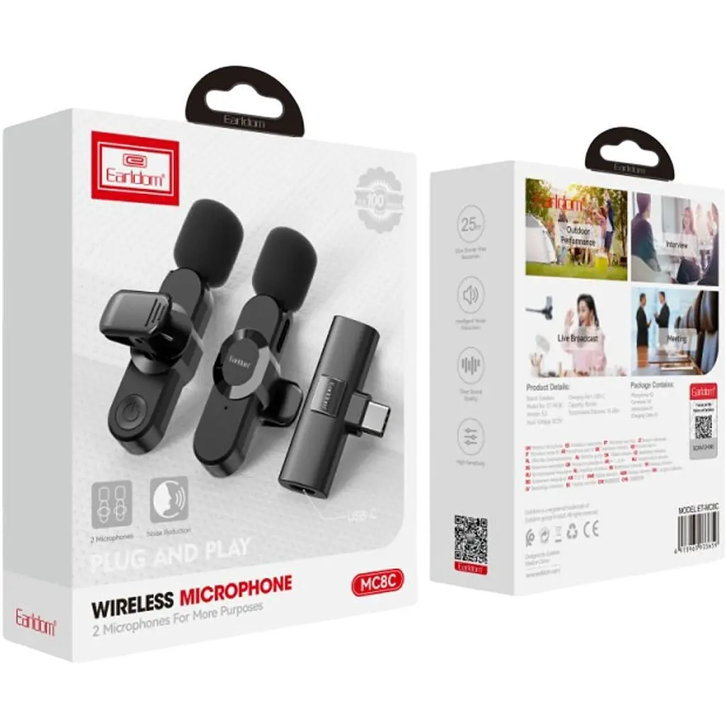 Мікрофонна радіосистема Earldom ET-MC8C USB-C Black [136108] - фото 6