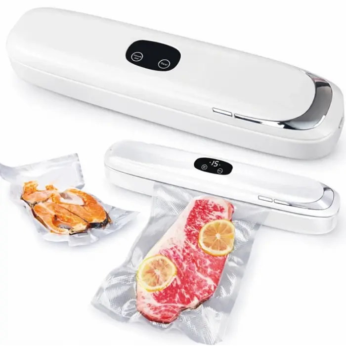Вакуумний пакувальник Vacuum Sealer MK-801, 90 Вт, 60 кПа, запаювання до 250 мм, дисплей, 10 пакетів білий - фото 2