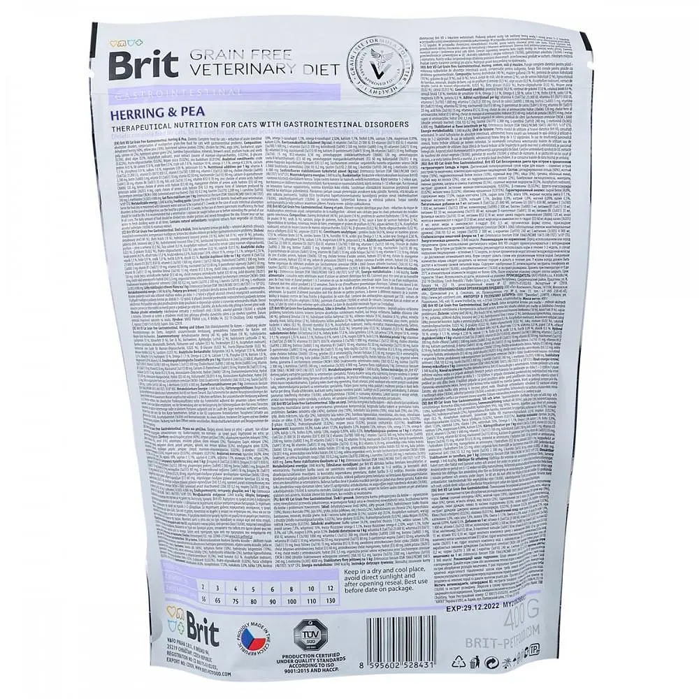 Сухой корм Brit GF Veterinary Diets Cat гastrointestinal 0.4 кг лечебный для кошек - фото 5